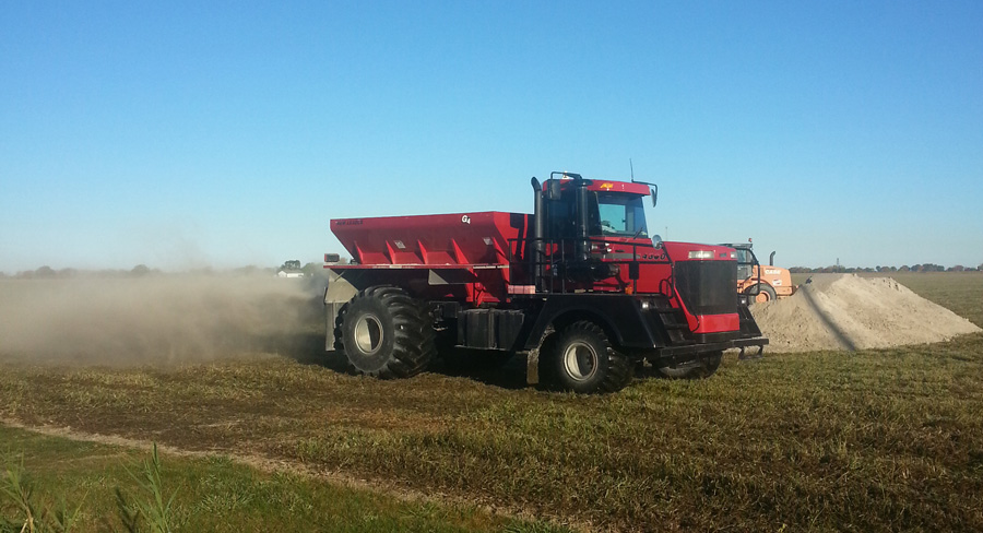 image of a lime spreader machine